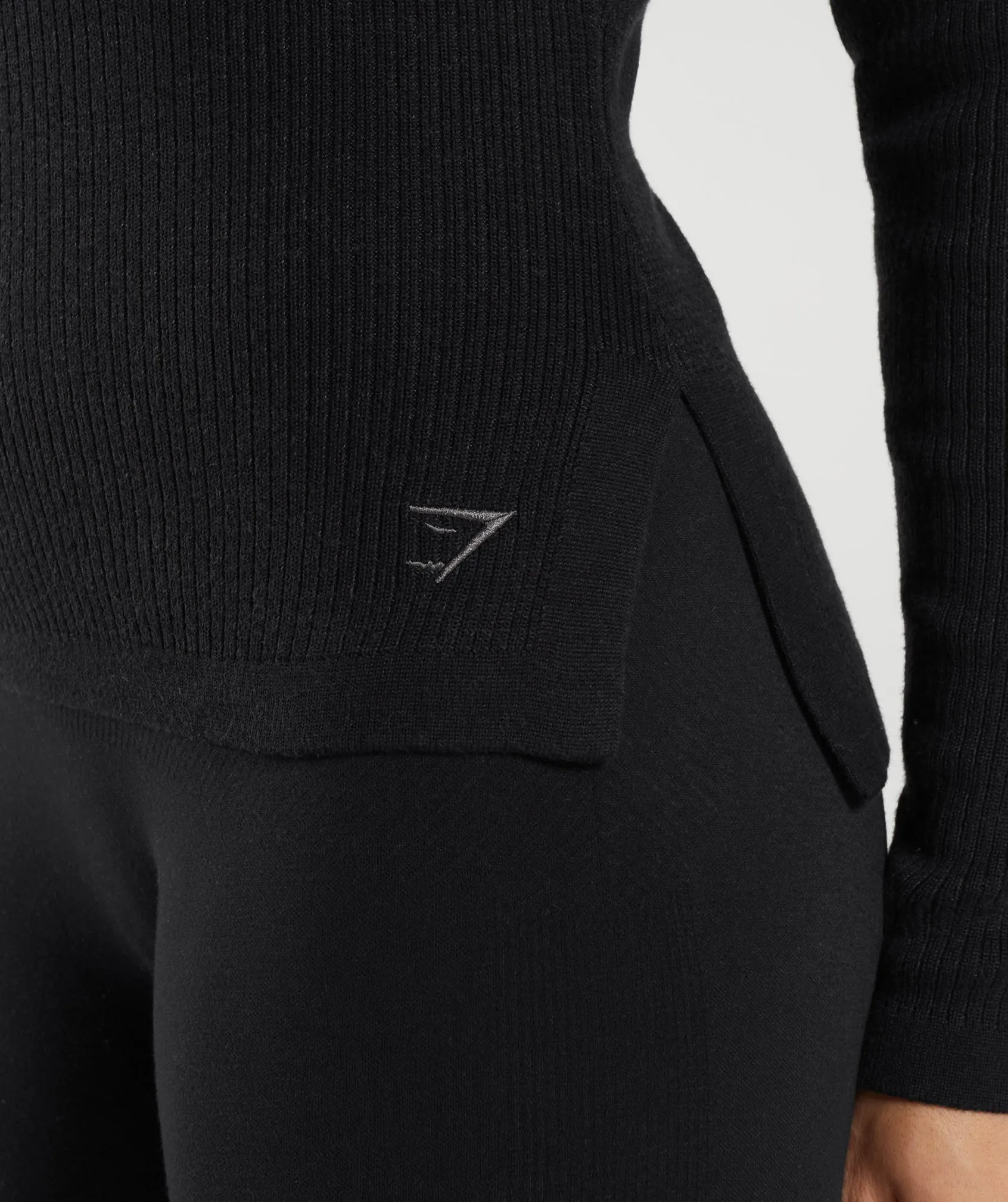 Gymshark Pause Knitwear Long Sleeve Top - Black/Onyx Grey