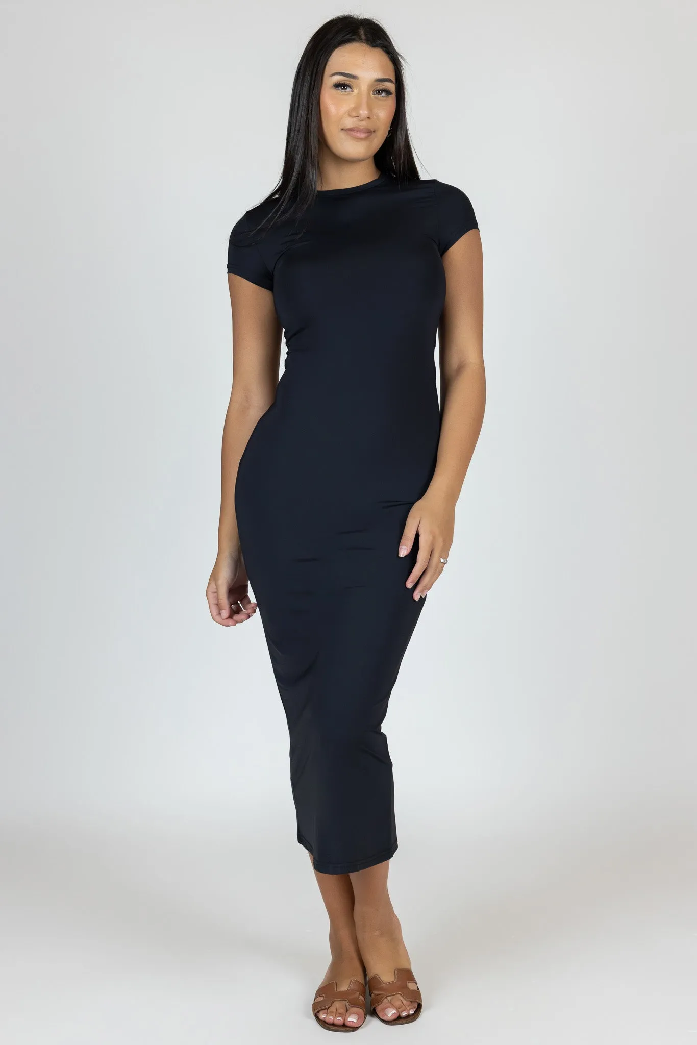 Half Sleeve Jersey Pencil Dress