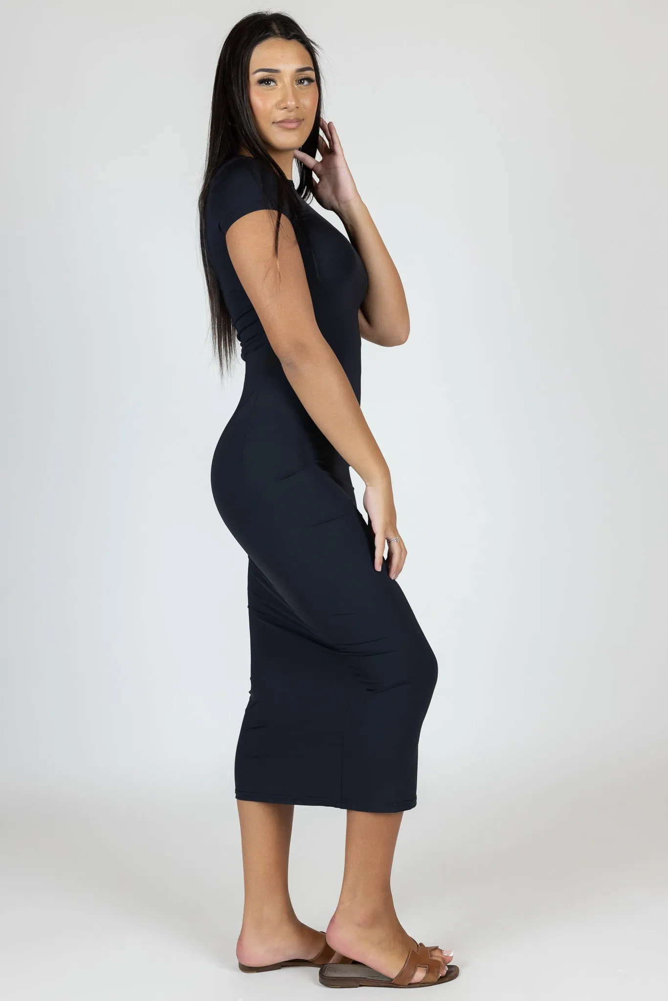 Half Sleeve Jersey Pencil Dress