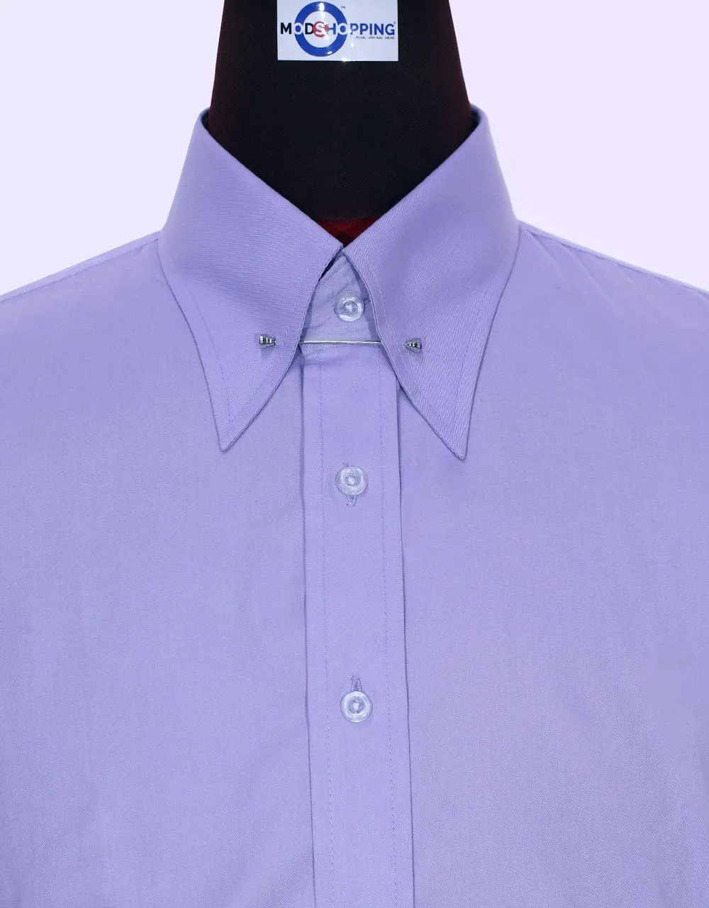 Lavender Pin Collar Shirt