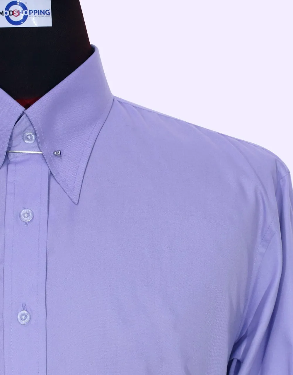 Lavender Pin Collar Shirt