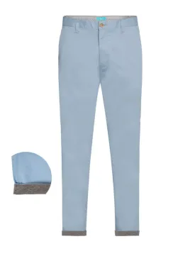 Light Blue Cotton-Stretch Chino