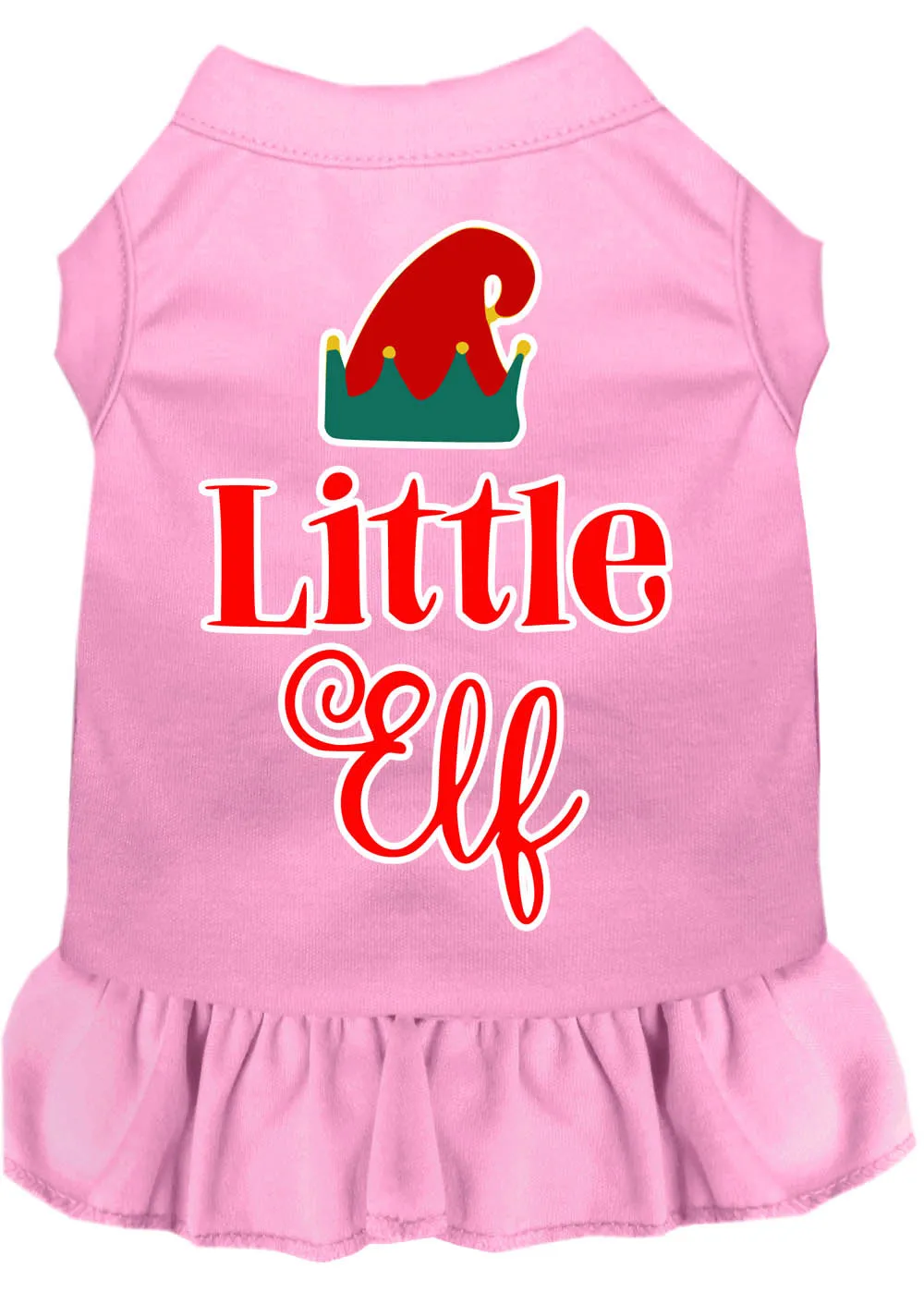 Little Elf Screen Print Dog Dress Light Pink Xxl