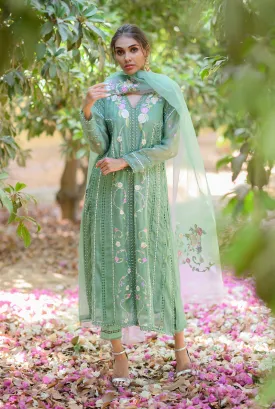 Luxury Pret- Embroidered Silk Karandi Kurta