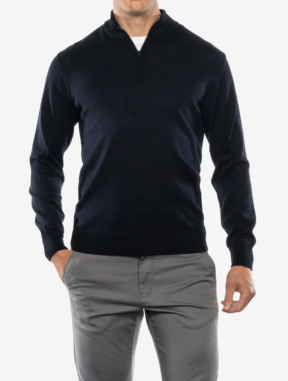 Mockneck Half Zip Knitwear Navy