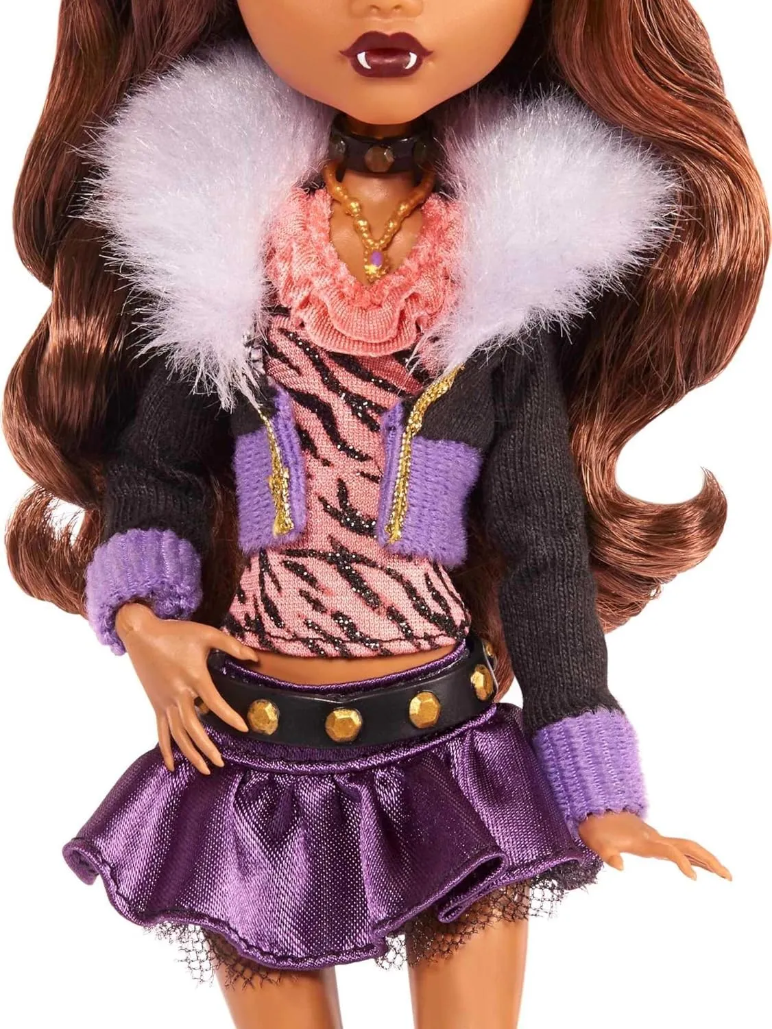 Monster High 10.5 inch Clawdeen Wolf Reproduction Doll Wearing Original Fashion & Shoes, with Pet, Doll Stand & Accessories Gift for Ages 6 