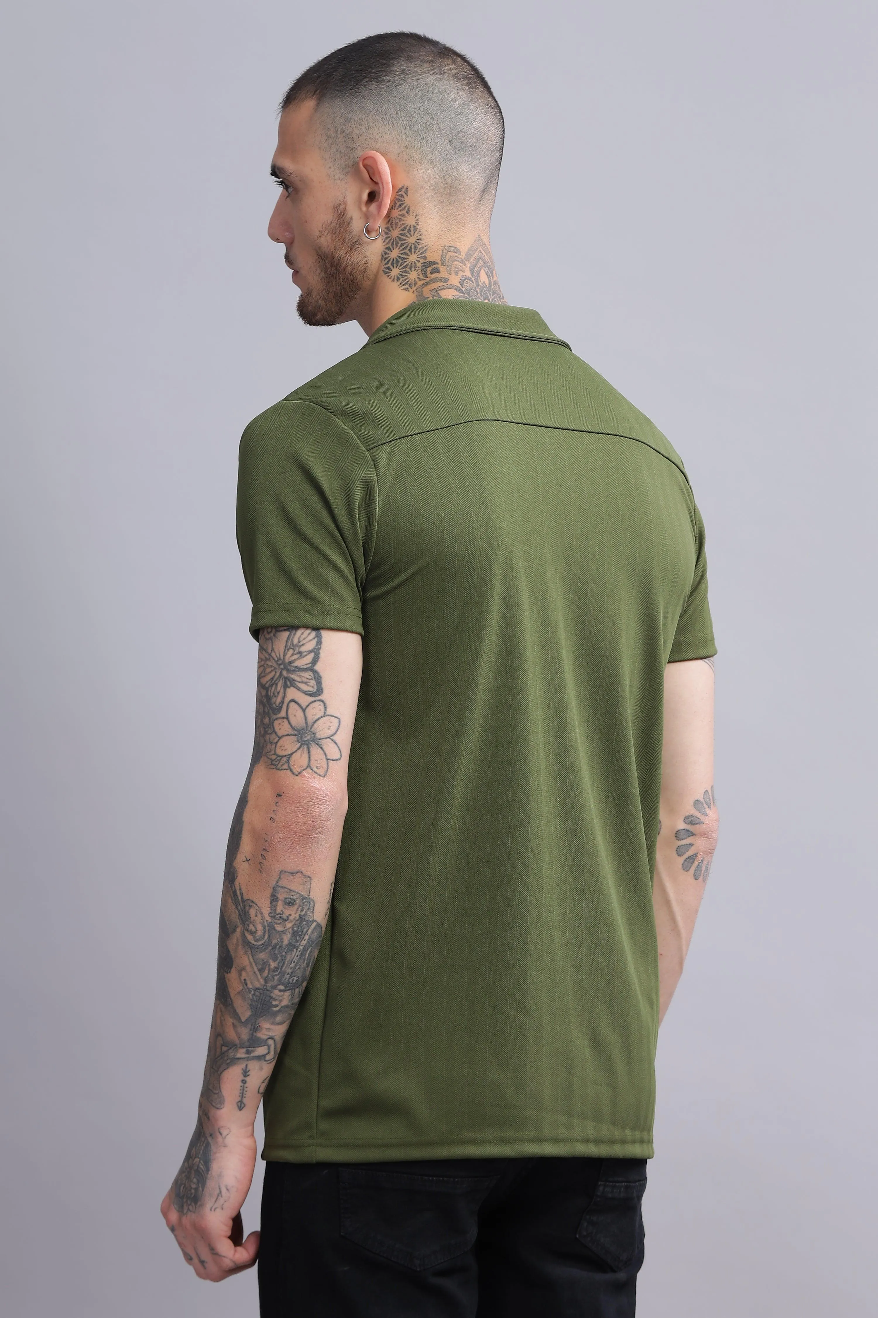 Mystic Moss Mens Half Sleeve Cuban Collar Shirt