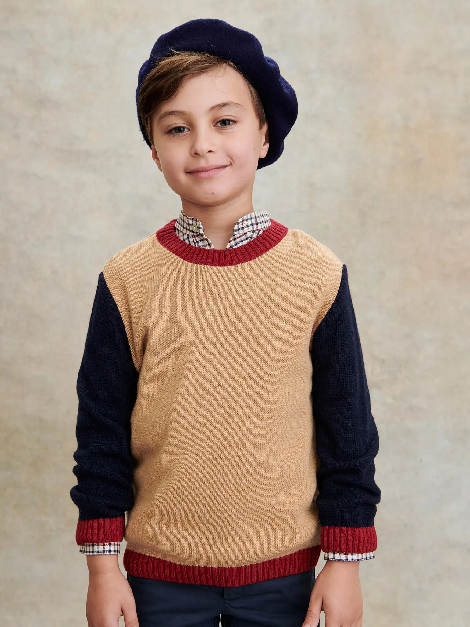 Navy Kids Wool Beret