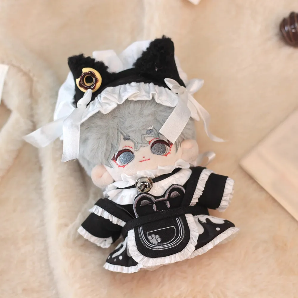 niannyyhouse 10cm Plush Doll Clothes Headdress Shirt Dress Apron Cat Paw Maid Sets Soft Stuffed Toy Accessories Dress Up