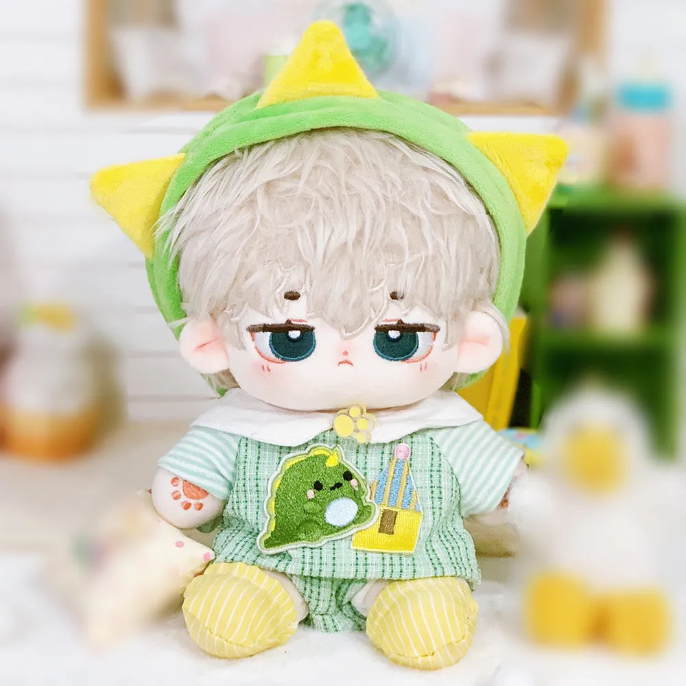 niannyyhouse 20cm Plush Doll Clothes Headwear Jumpsuit Collar Socks Dinosaur Outfit 8in Doll Dressup Gift