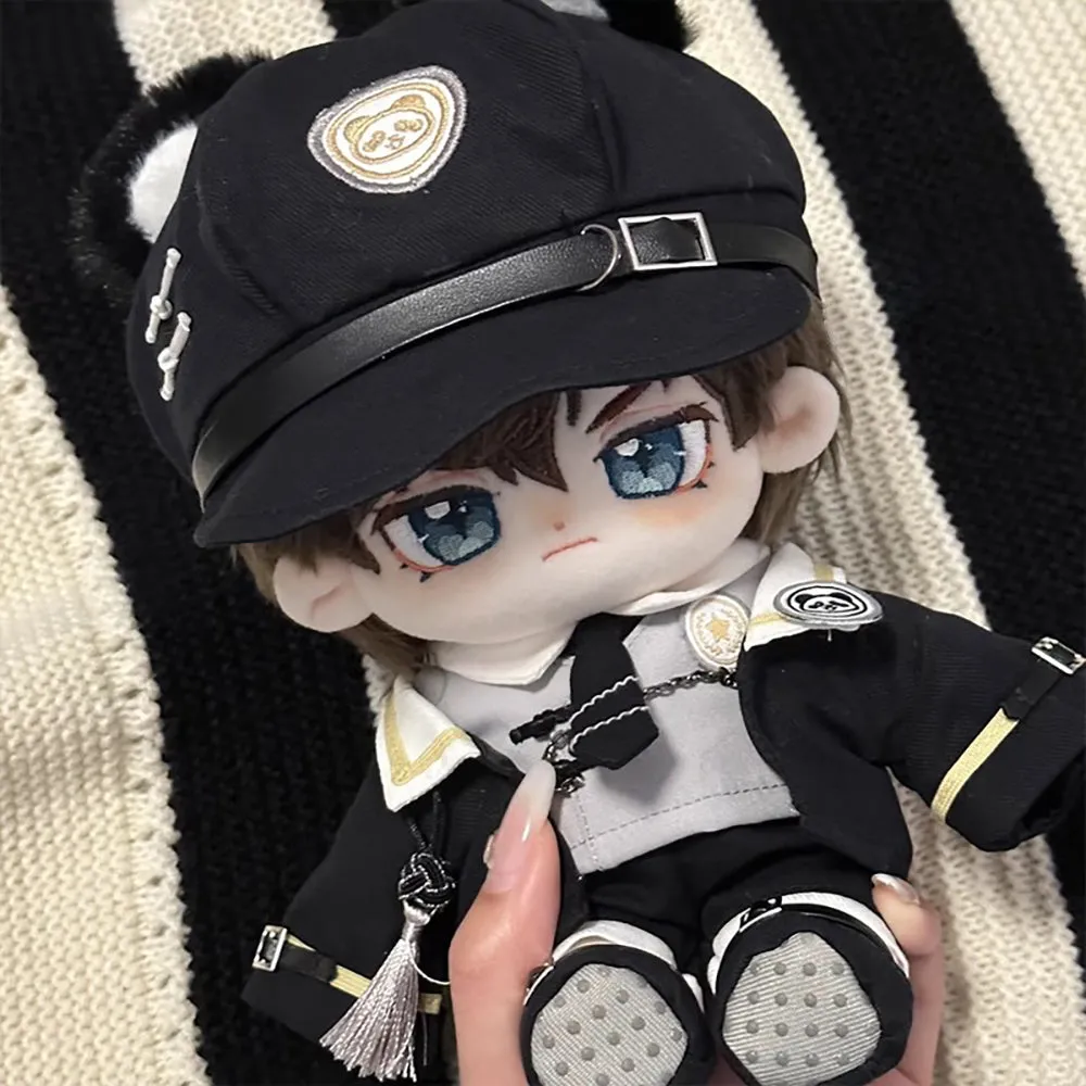 niannyyhouse Hat Coat White Shirt Pants Tie Vest Shoes Panda Pattern Outfit 20cm 8in Plush Doll Clothes