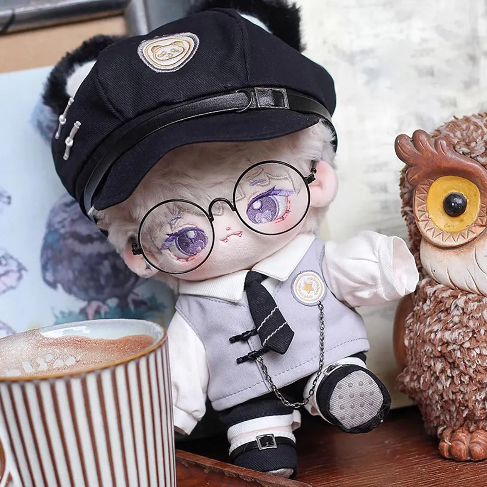 niannyyhouse Hat Coat White Shirt Pants Tie Vest Shoes Panda Pattern Outfit 20cm 8in Plush Doll Clothes