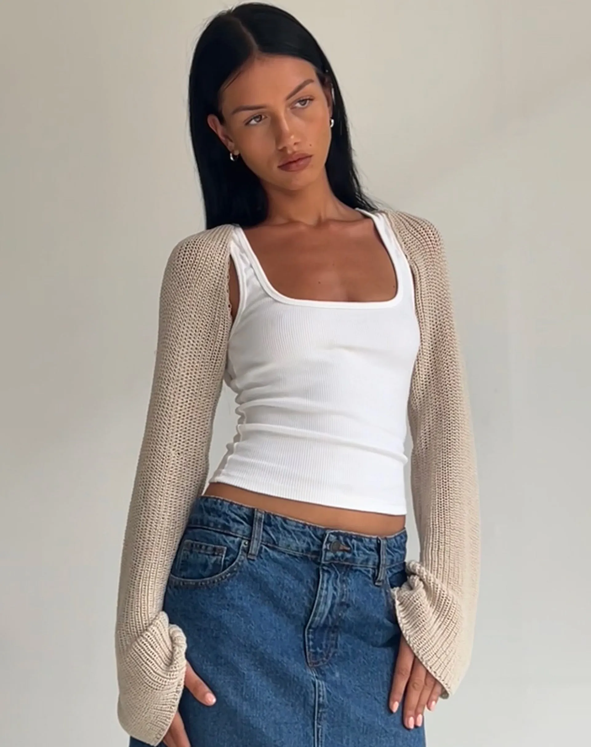 Nobila Shrug Top in Natural