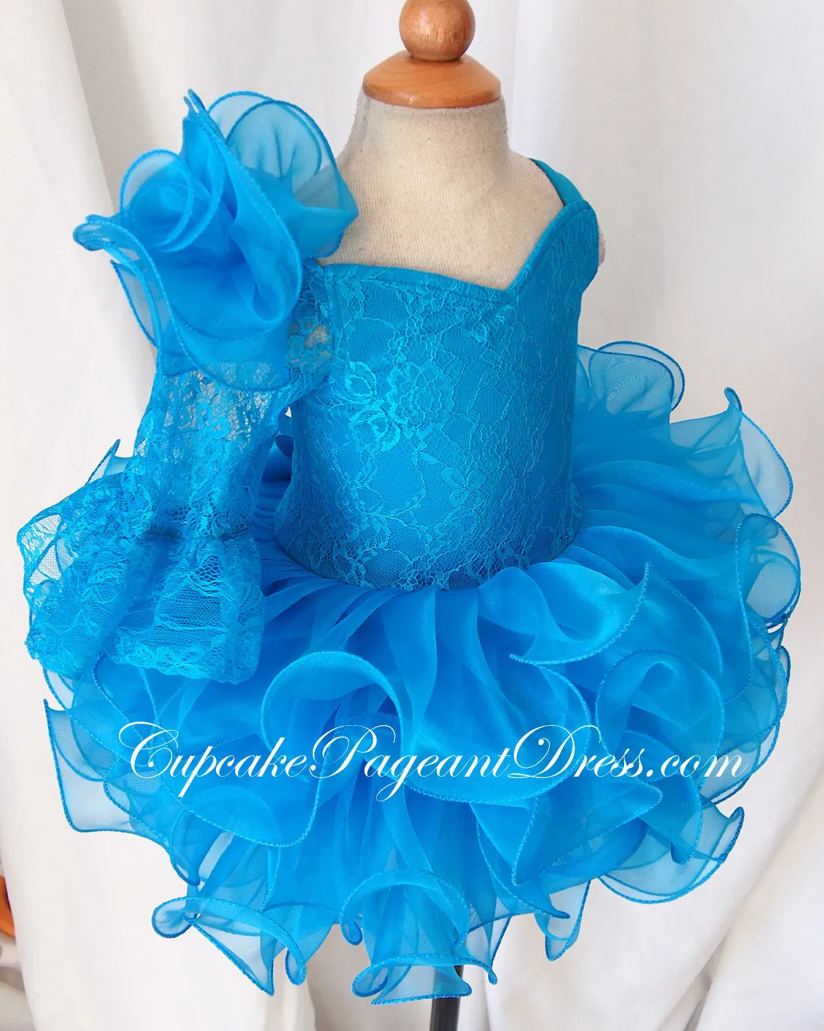 One Shoulder Lace Infant/Child/Toddler/Baby/kids Girl's Pageant Dress