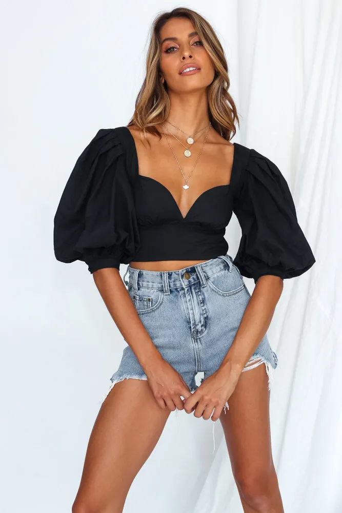 Parisienne Crop Top Black