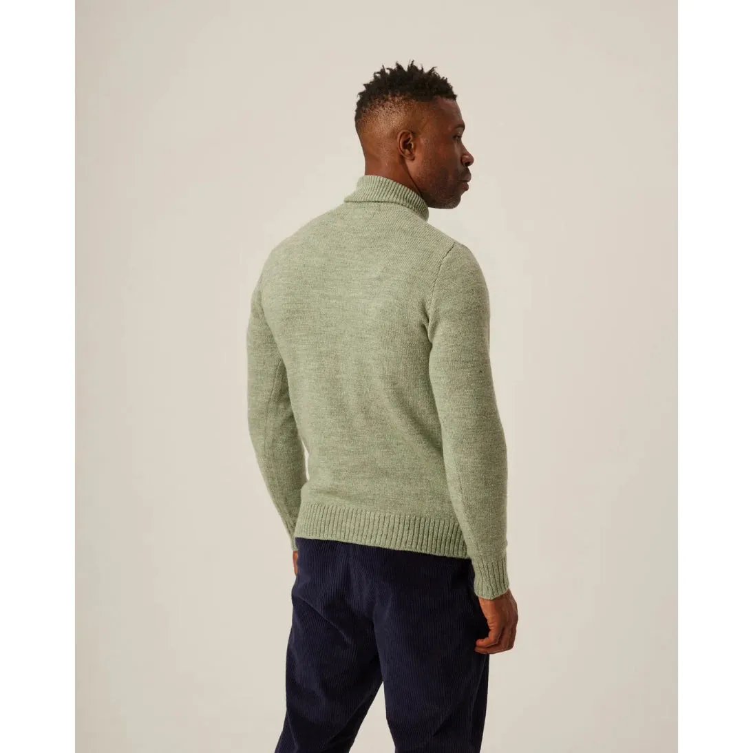 Peregrine Makers Stitch Polo Neck Jumper Mint Made in England WJ71038