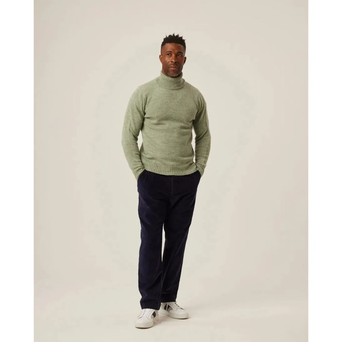 Peregrine Makers Stitch Polo Neck Jumper Mint Made in England WJ71038