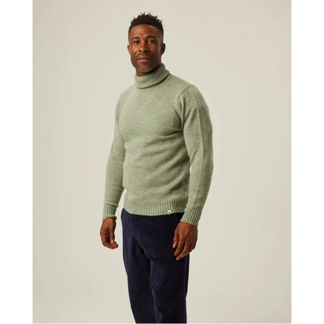 Peregrine Makers Stitch Polo Neck Jumper Mint Made in England WJ71038