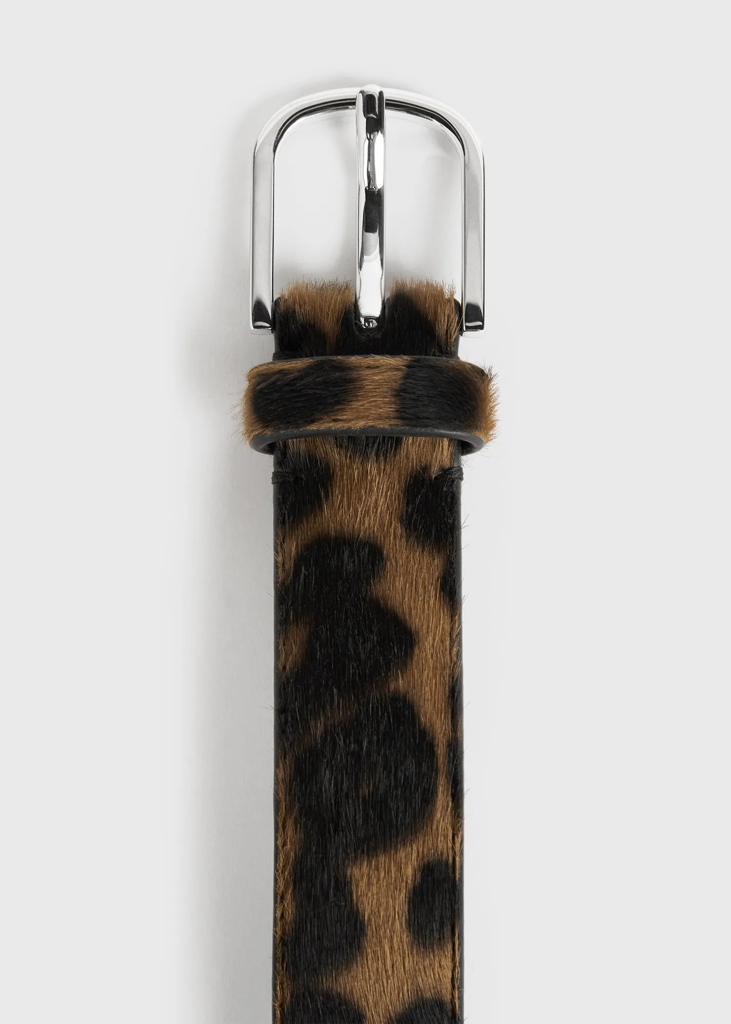 Pony hair belt leopard