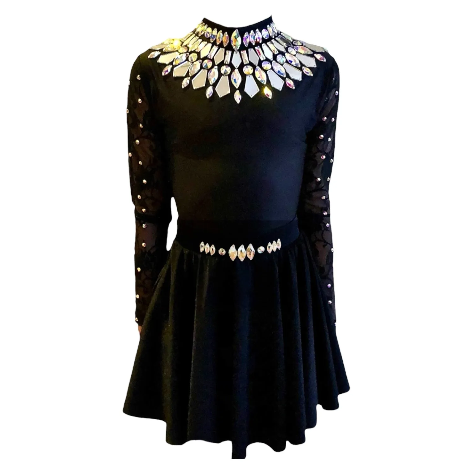 "AURORA" Lace Sleeve Leotard Costume Set /Irish Dance Dress