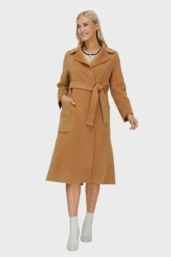 Relaxed Cashmere Blend Coat with Belt