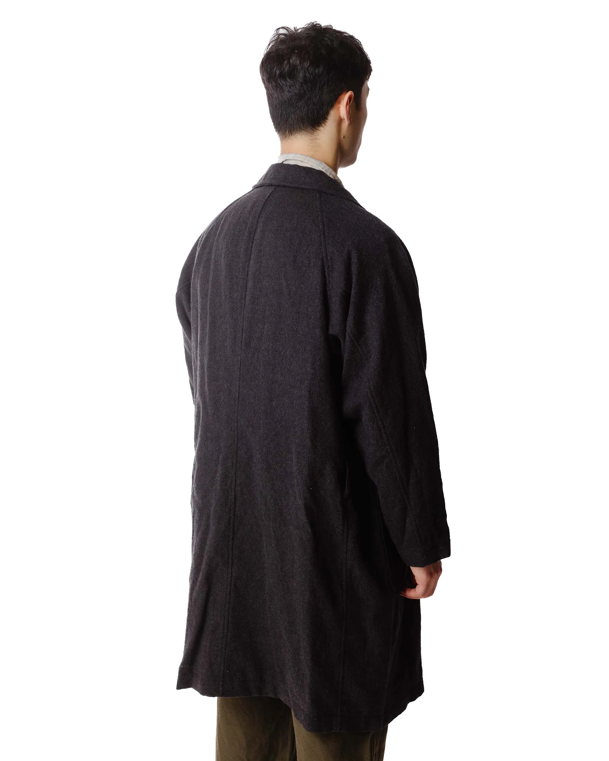 Sage de Cret Wool Twill Tumbler Balmacaan Coat With Belt Charcoal