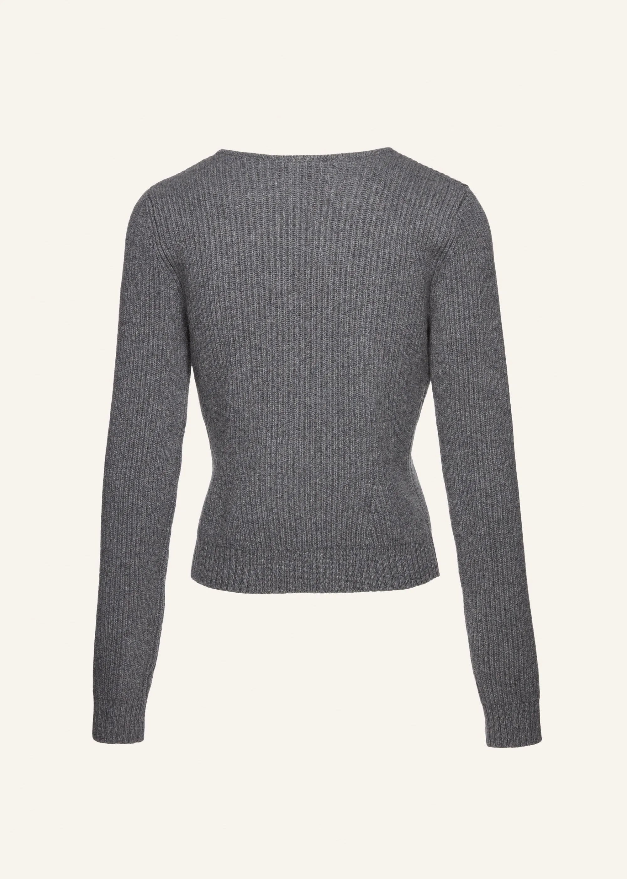 Sculpted rib-knit sweater in grey