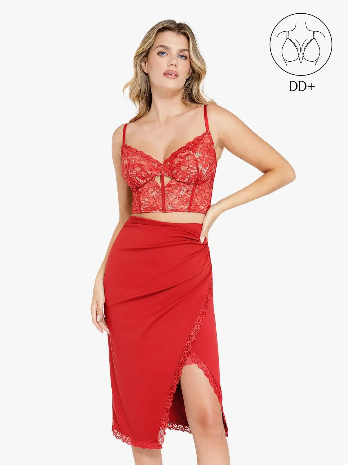 Shapewear Lace Corset Bra or Slimming Midi Wrap Skirt