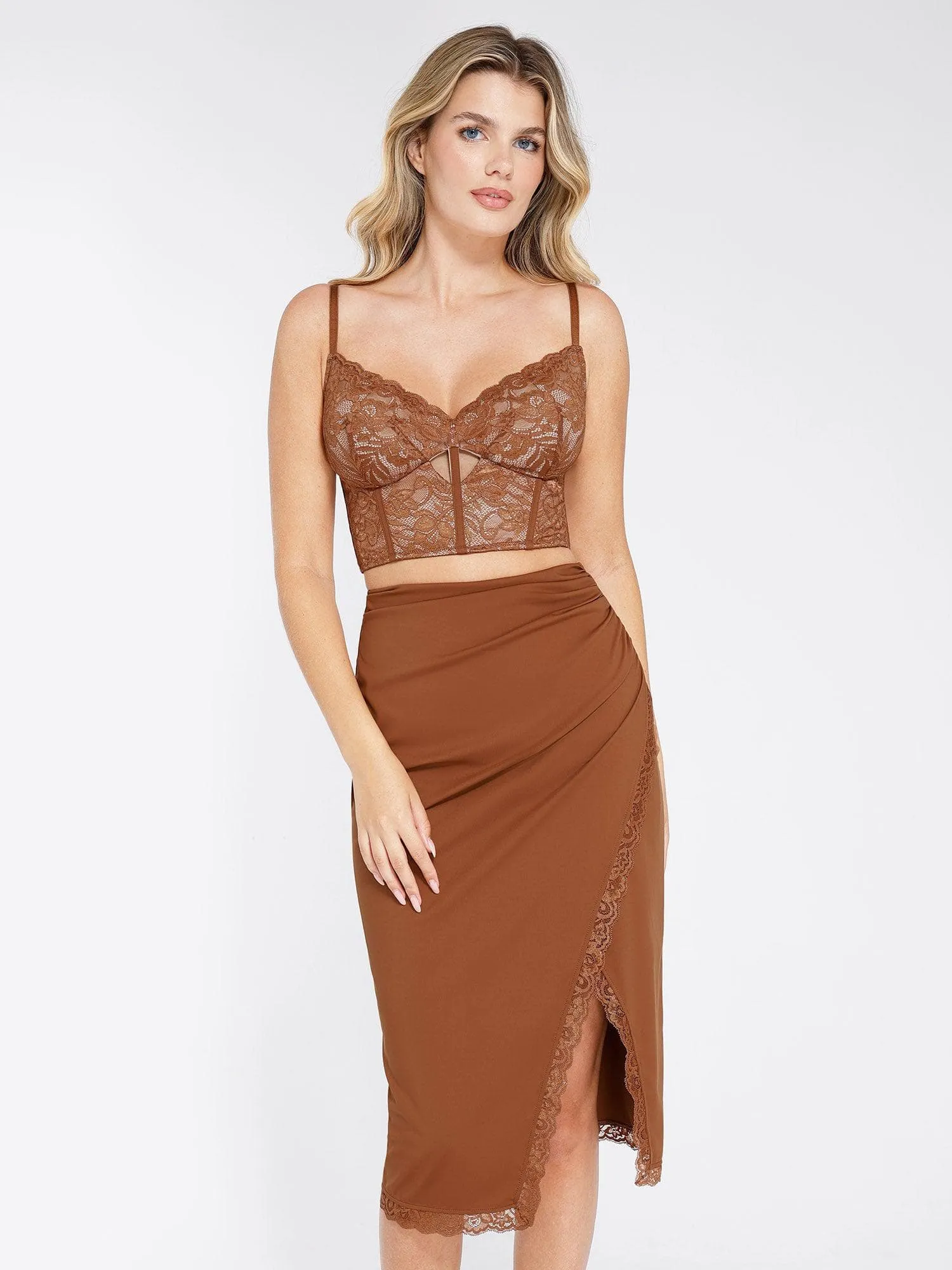 Shapewear Lace Corset Bra or Slimming Midi Wrap Skirt