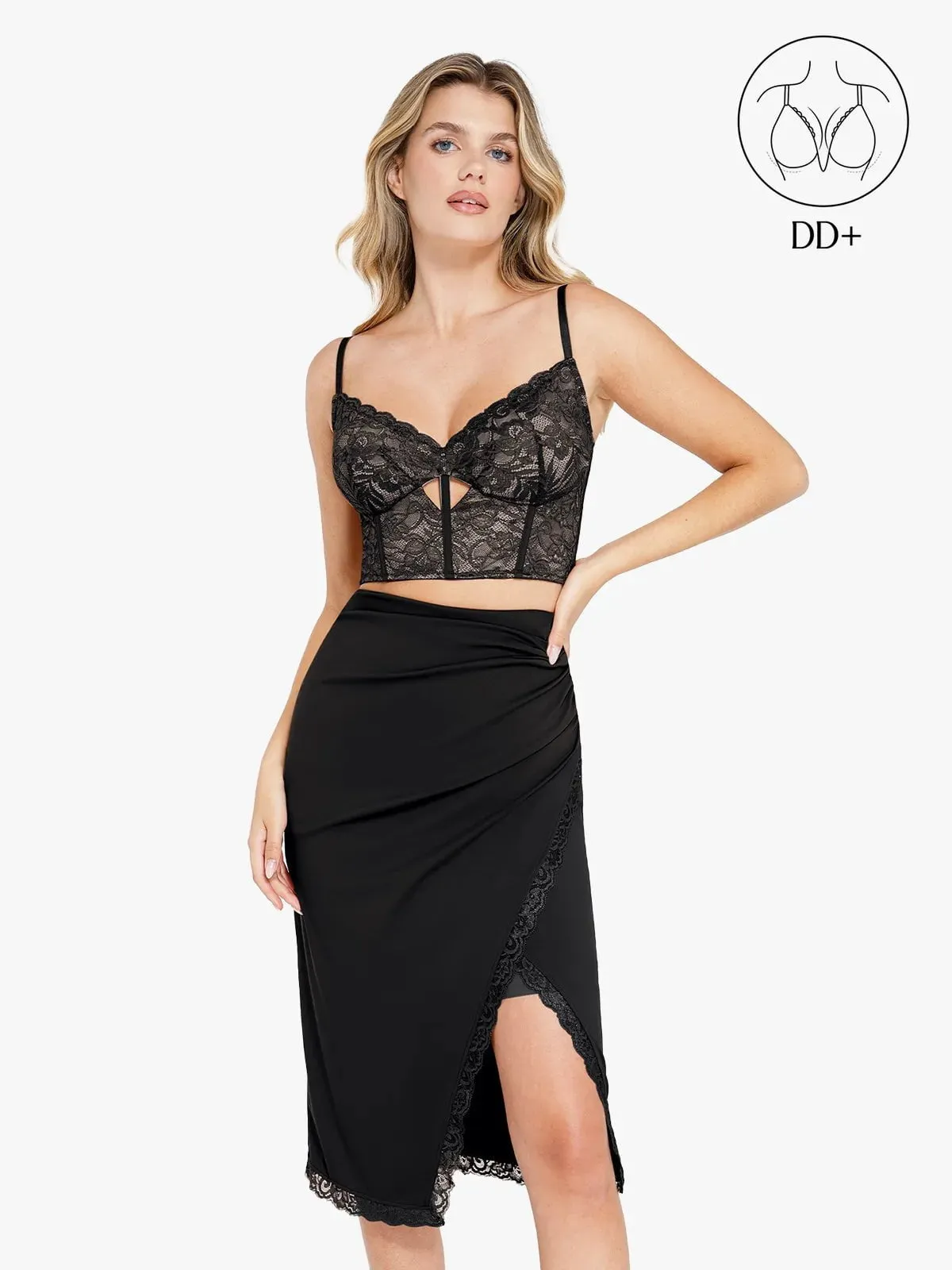 Shapewear Lace Corset Bra or Slimming Midi Wrap Skirt