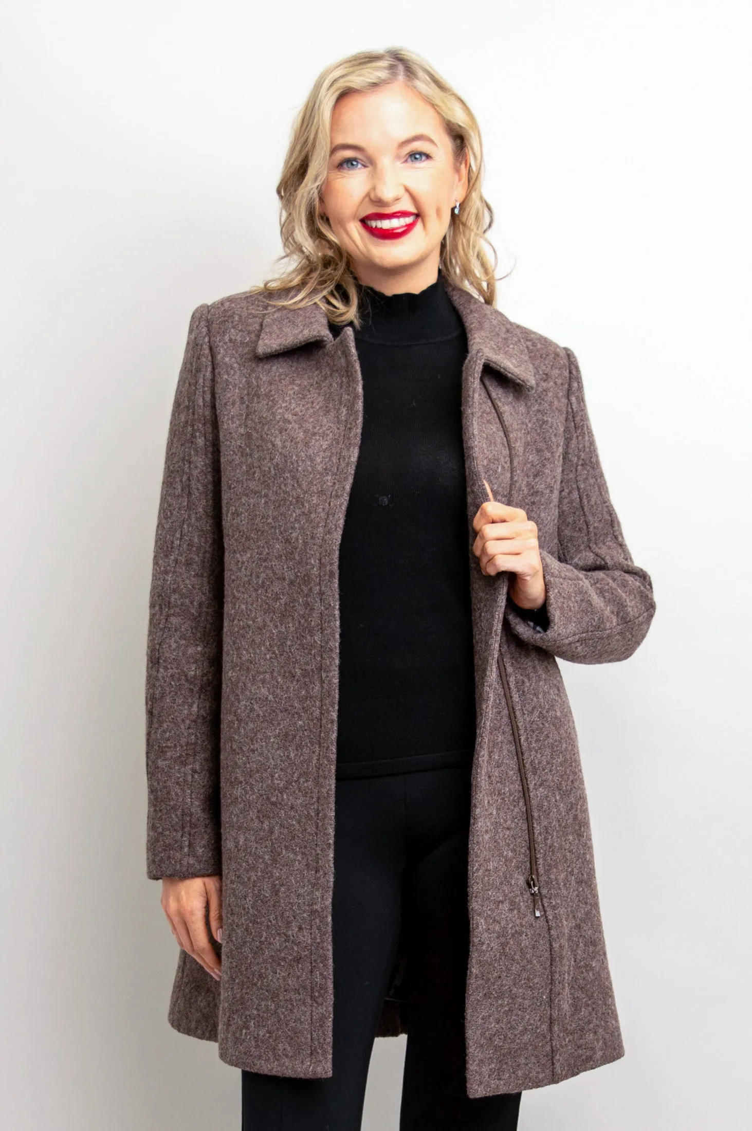 Sidney Coat, Mocha, Boiled Wool