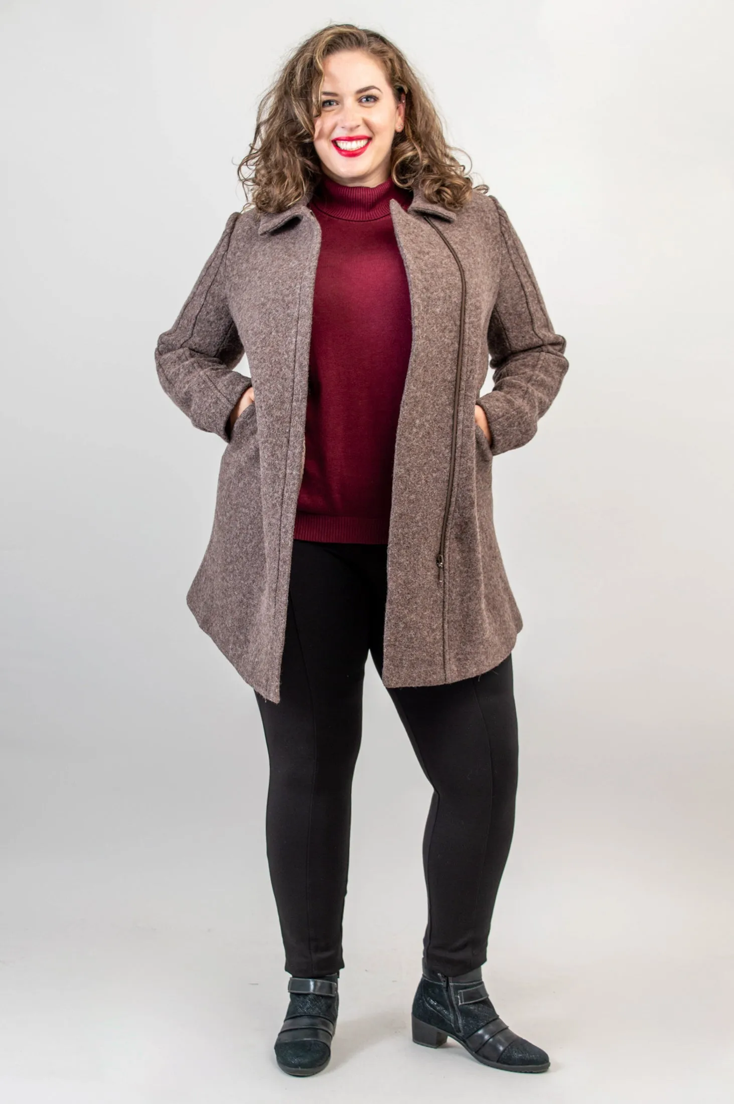 Sidney Coat, Mocha, Boiled Wool