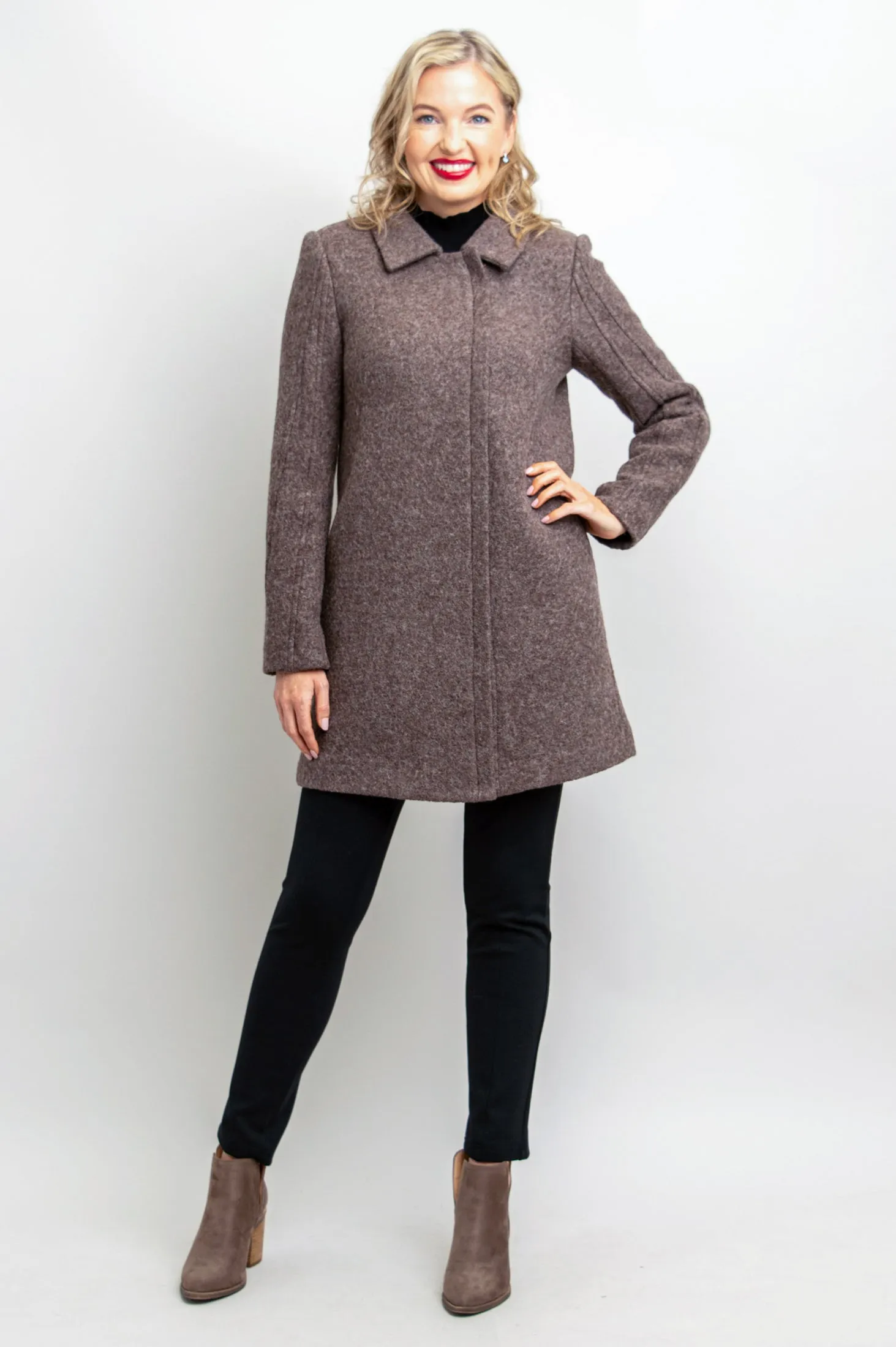 Sidney Coat, Mocha, Boiled Wool