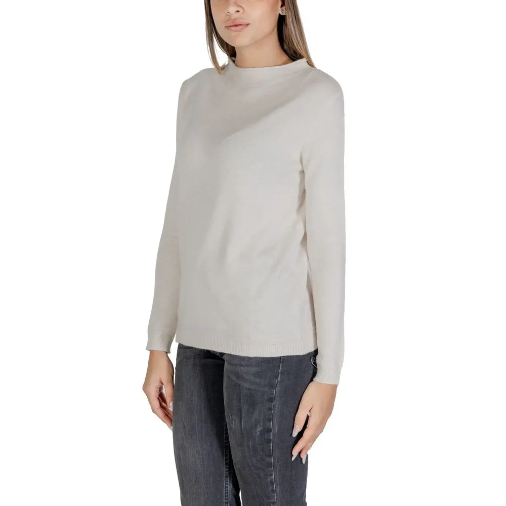 Street One Cream Polyester Sweater