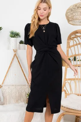 Tie Front/Back Midi Dress