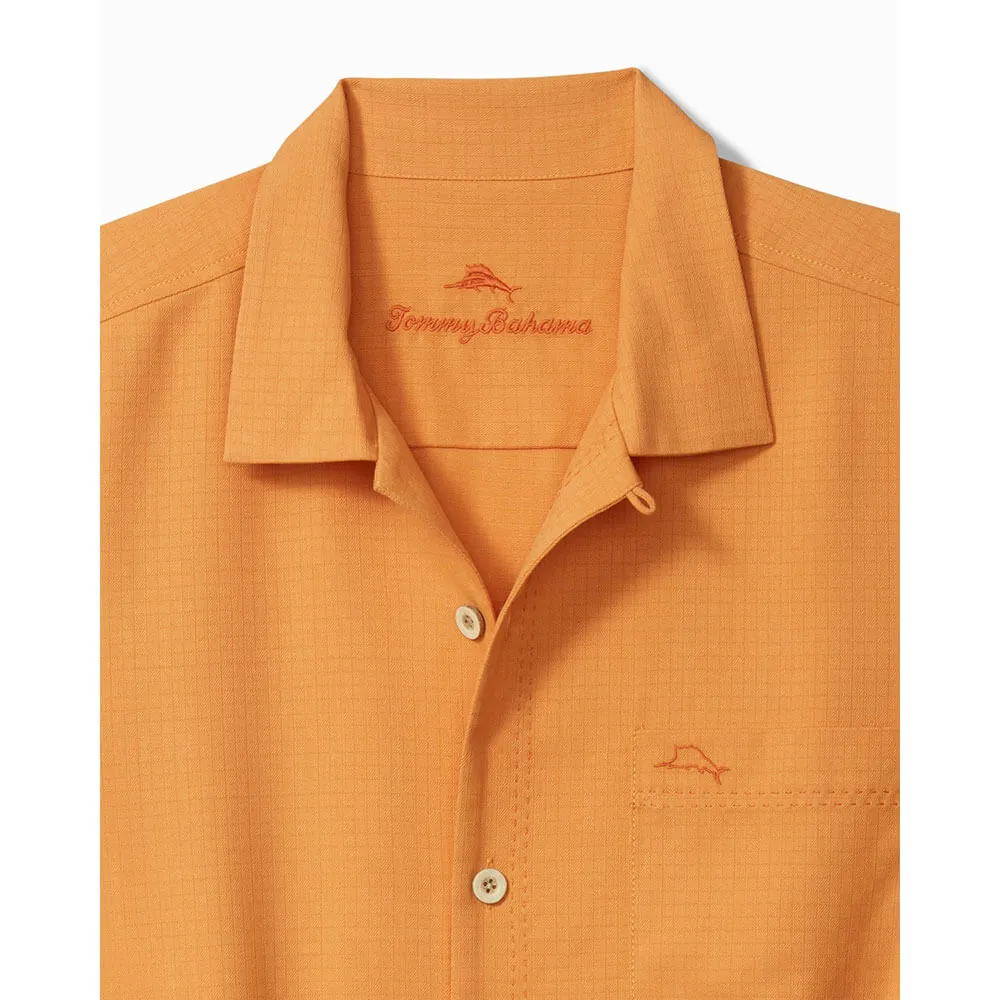 Tommy Bahama Coastal Breeze Check Camp Shirt - Orange Peel