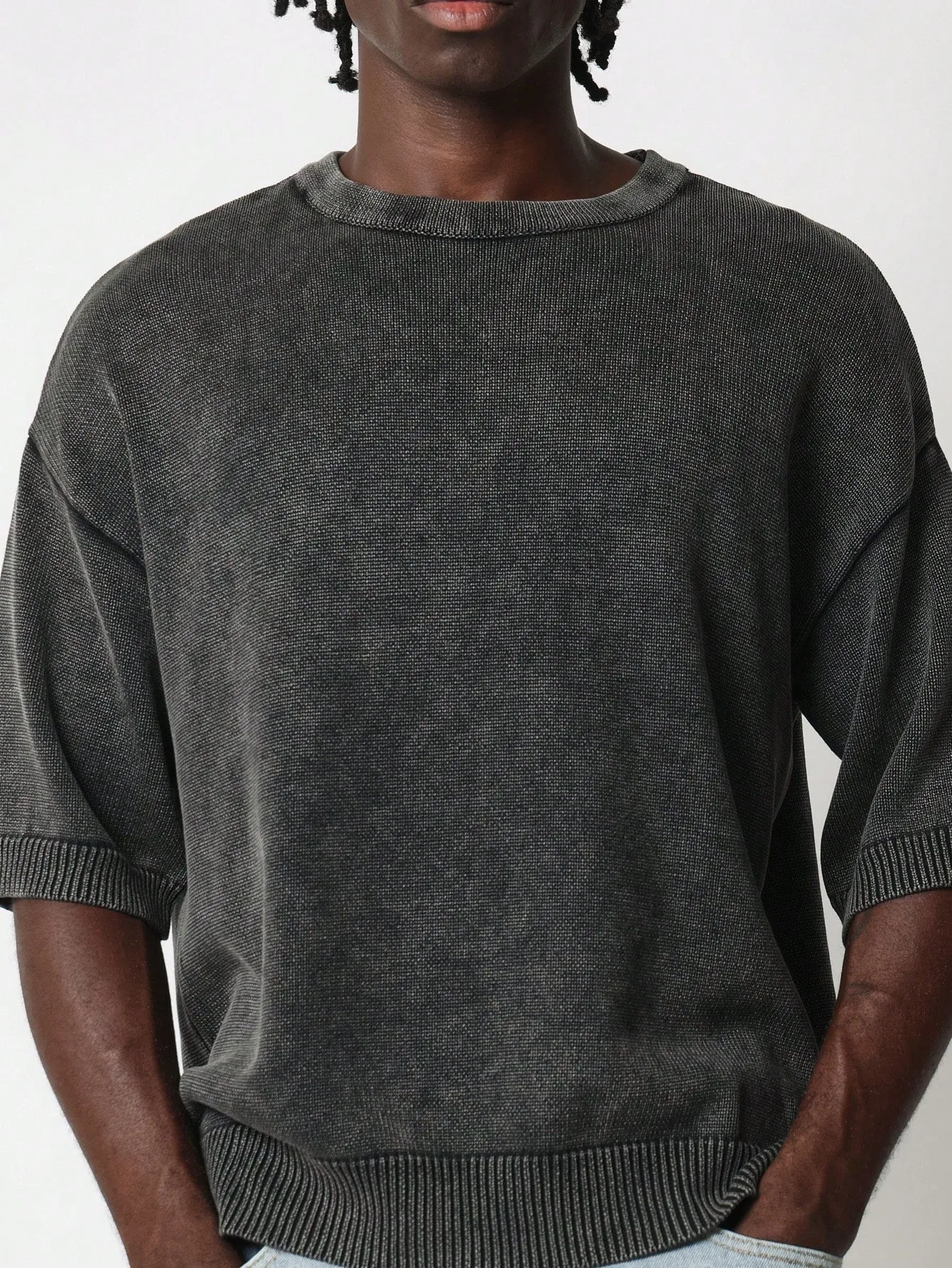 Washed Short Sleeve Knit Shirt