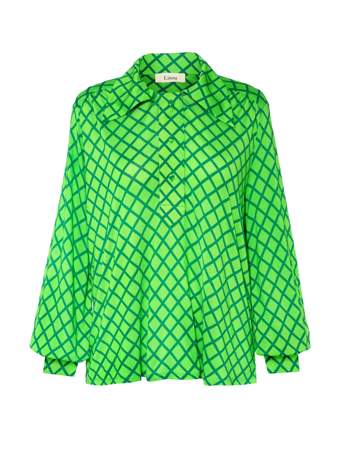 Winnie Green Mesh Silk Jersey Shirt