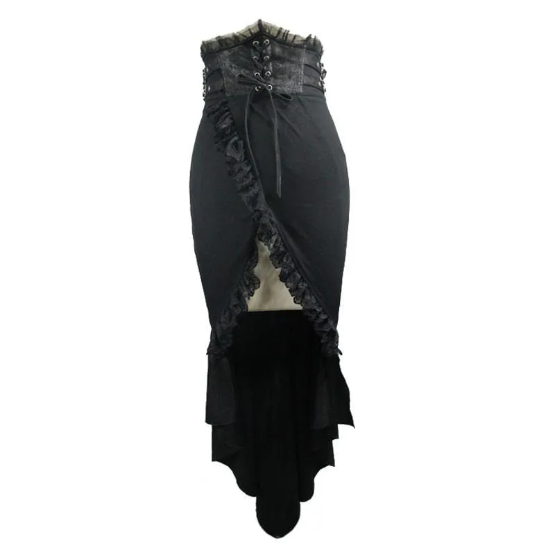 Women's Goth Tulip Asymmetrical Skirt