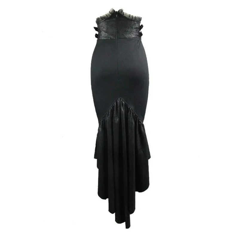 Women's Goth Tulip Asymmetrical Skirt