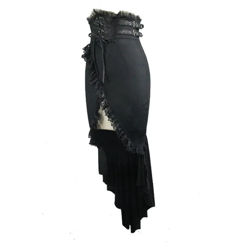 Women's Goth Tulip Asymmetrical Skirt