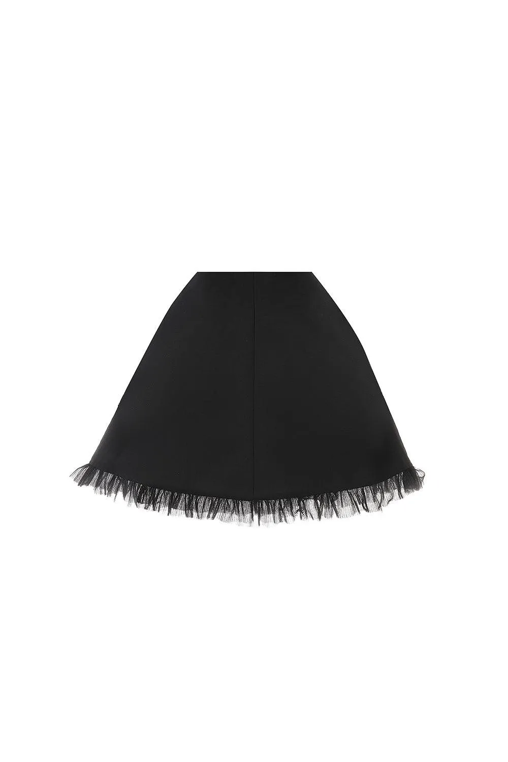 Zinnia A-line Fringed Linen Blend Mini Skirt